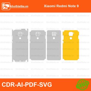 Xiaomi Redmi Note 9 File thiết kế Skin, Template Vector chuẩn cắt decal | KhoThiếtKế.vn