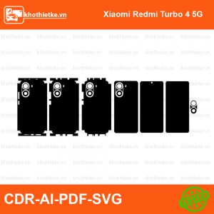 Xiaomi Redmi Turbo 4 5G File thiết kế Skin, Template Vector chuẩn cắt decal | KhoThiếtKế.vn