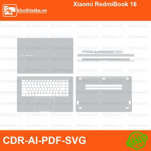 Xiaomi RedmiBook 16 File thiết kế Skin, Template Vector chuẩn cắt decal | KhoThiếtKế.vn