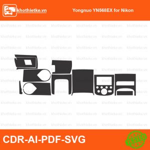 Yongnuo YN568EX for Nikon File thiết kế Skin máy ảnh & Lens, Template Vector chuẩn cắt decal | KhoThiếtKế.vn