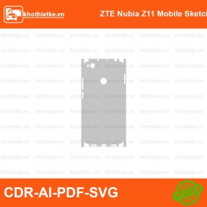 ZTE Nubia Z11 Mobile Sketch File thiết kế Skin, Template Vector chuẩn cắt decal | KhoThiếtKế.vn