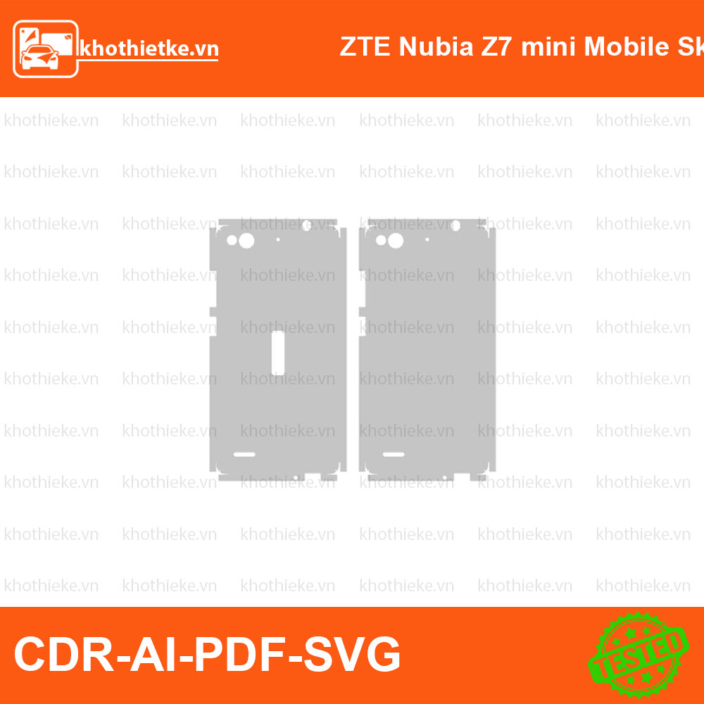 ZTE Nubia Z7 mini Mobile Sketch File thiết kế Skin, Template Vector chuẩn cắt decal | KhoThiếtKế.vn