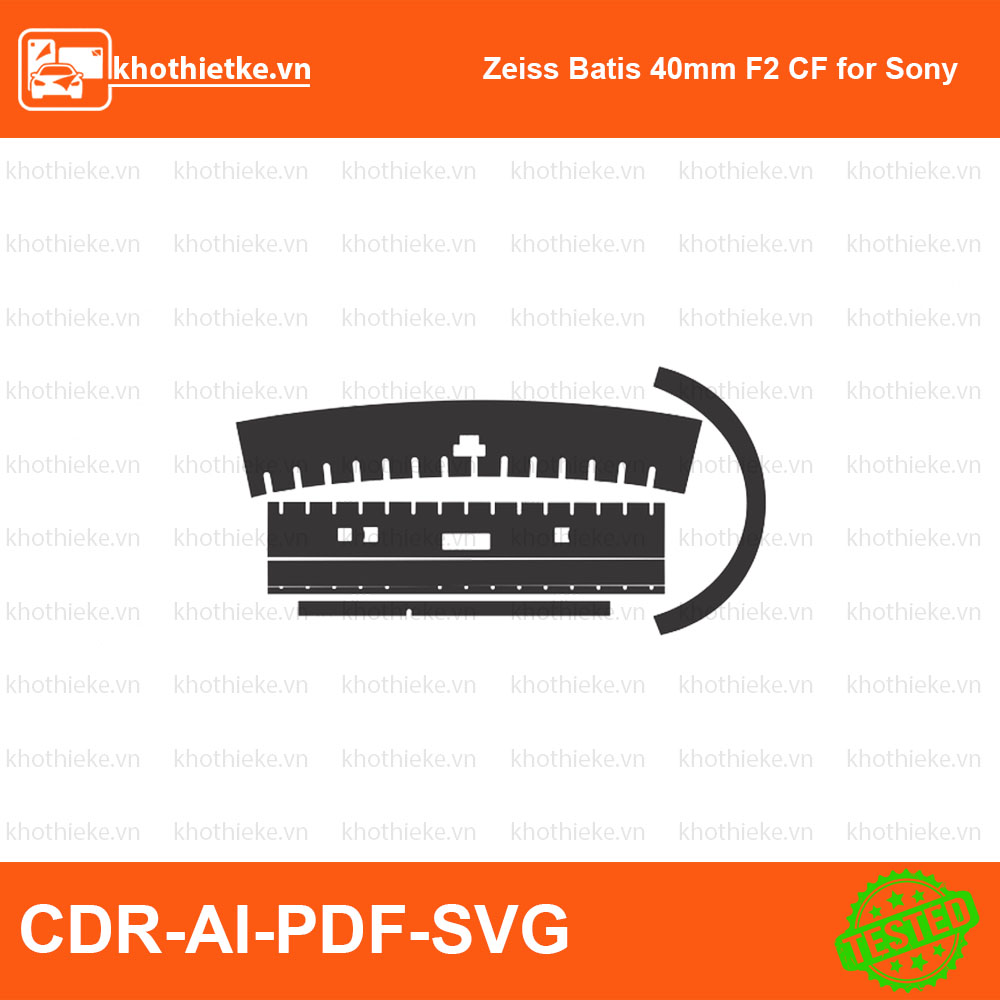 Zeiss Batis 40mm F2 CF for Sony File thiết kế Skin máy ảnh & Lens, Template Vector chuẩn cắt decal | KhoThiếtKế.vn
