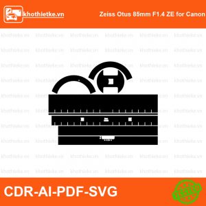 Zeiss Otus 85mm F1.4 ZE for Canon File thiết kế Skin máy ảnh & Lens, Template Vector chuẩn cắt decal | KhoThiếtKế.vn