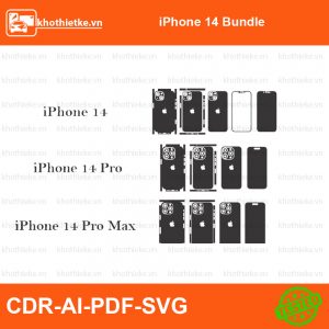 iPhone 14 Bundle File thiết kế Skin, Template Vector chuẩn cắt decal | KhoThiếtKế.vn