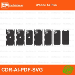 iPhone 14 Plus File thiết kế Skin, Template Vector chuẩn cắt decal | KhoThiếtKế.vn