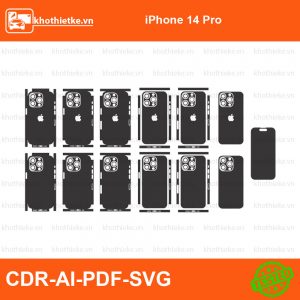 iPhone 14 Pro File thiết kế Skin, Template Vector chuẩn cắt decal | KhoThiếtKế.vn