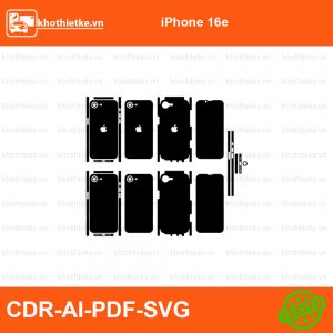 iPhone 16e File thiết kế Skin, Template Vector chuẩn cắt decal | KhoThiếtKế.vn
